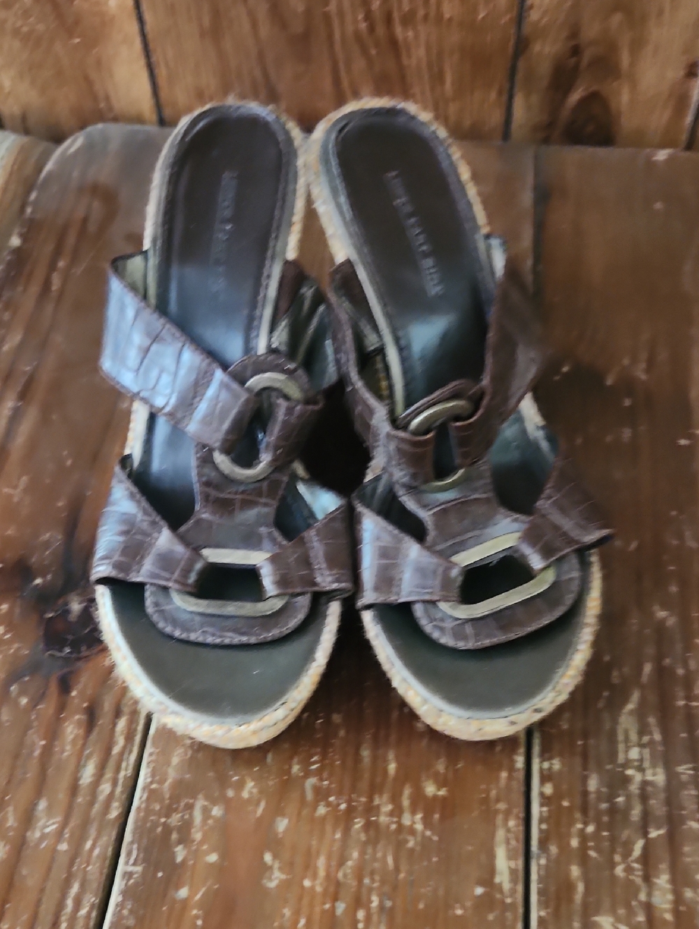 Women's Brown Leather Slide Sandals - Classic Casual